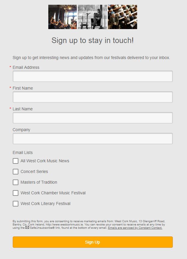 Sign Up to Stay in Touch