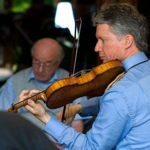 Gregory Ellis of RTE Vanbrugh Quartet with John Kinsella