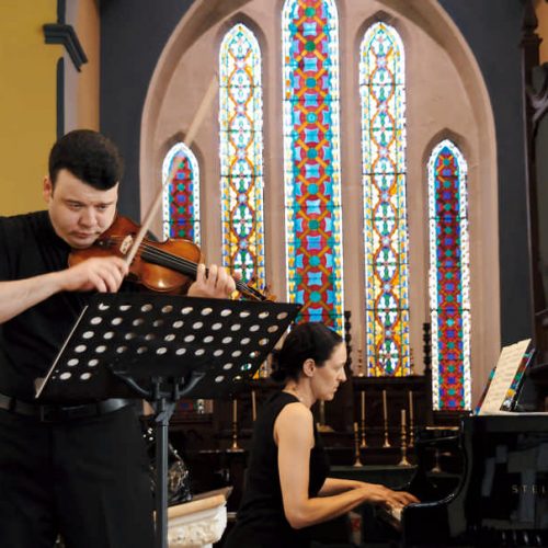 Vadim Gluzman and Angela Yoffe in St Brendan’s Church, Bantry