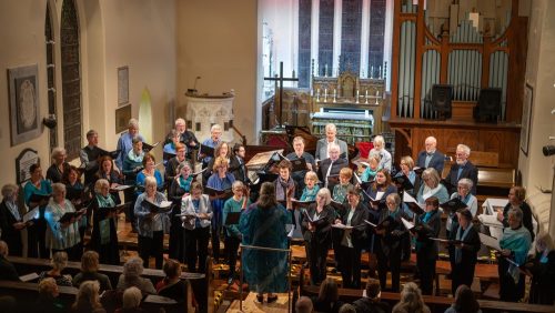 West Cork Choral Singers with conductor Susan Nares, VOYAGE programme, presented by West Cork Music, March 2026 in St Brendan's Church, Bantry