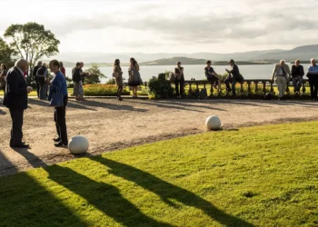 West Cork Music Festival Audience in the sun outside Bantry House