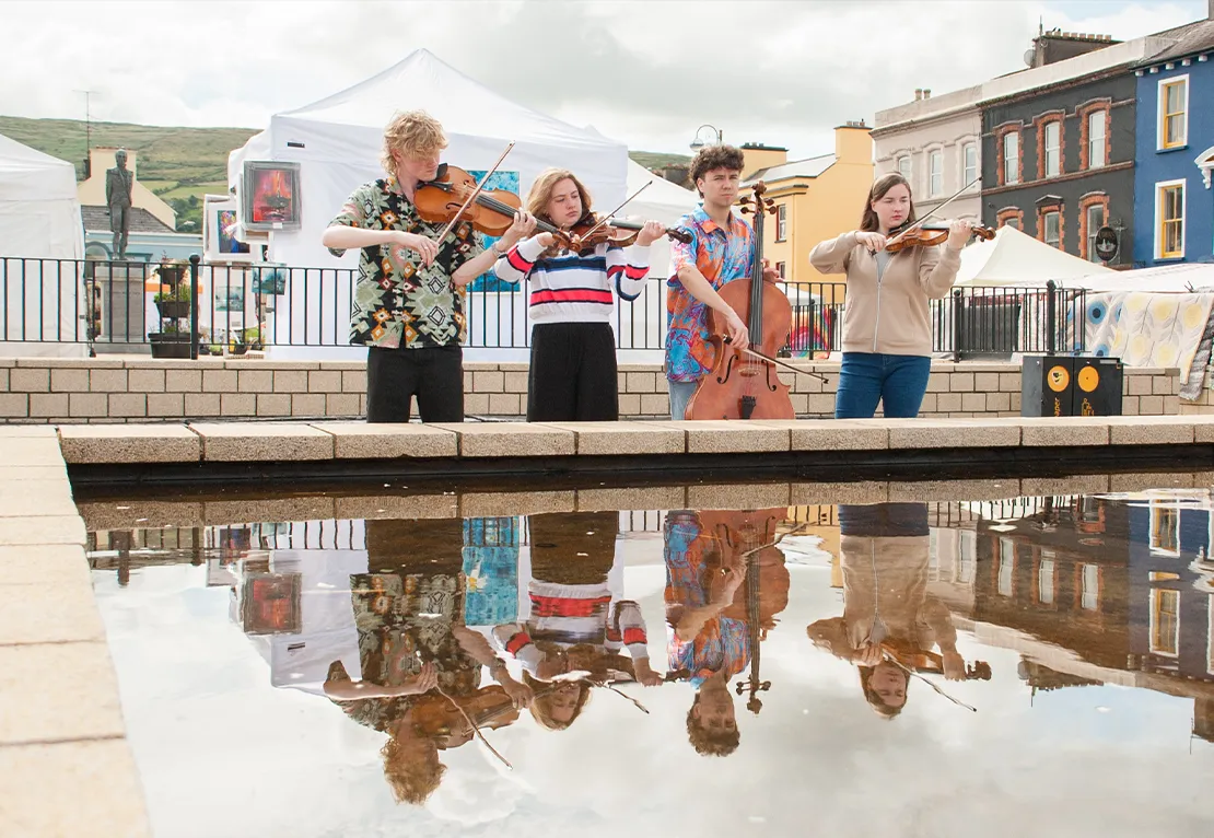 Musicians playing in public