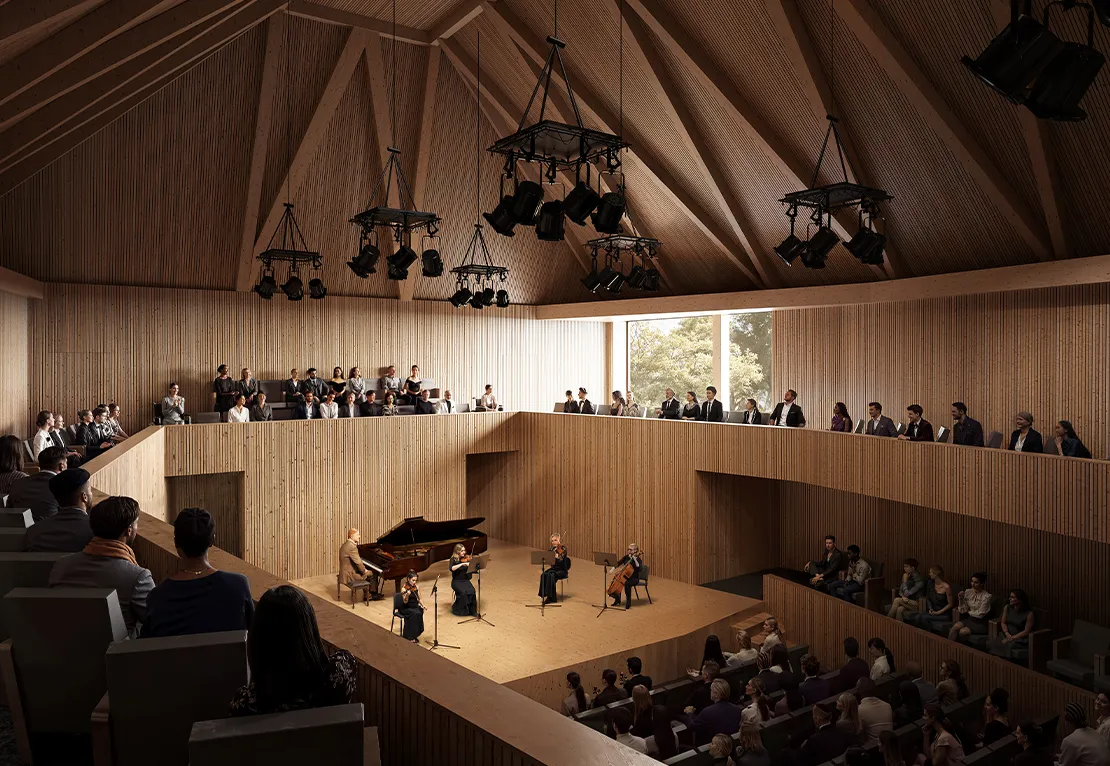 Rendering of proposed new building interior
