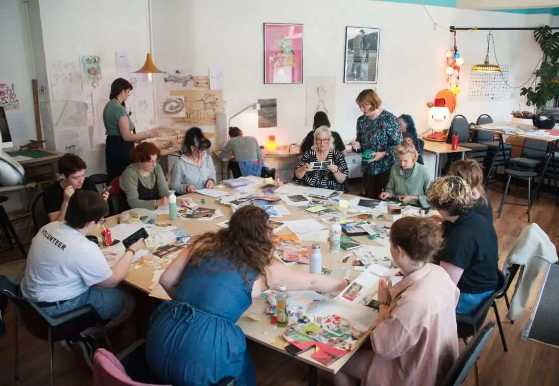 group making zines during the literary festival workshop (1)