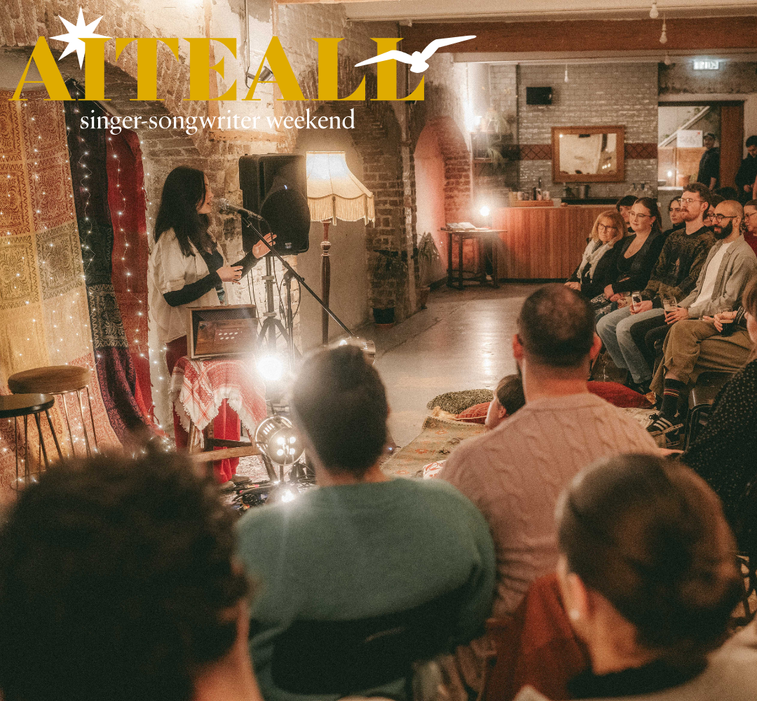 Amano in front of an audience